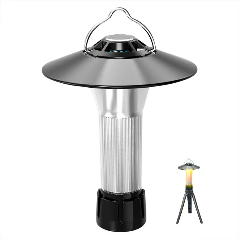 Outdoor LED Camping Lantern flashlight rechargeable power bank hangable magnetic base with holder