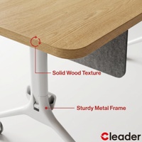 Mesa de Entrenamiento Móvil Resistente Cleader con Panel Acústico de Madera, Escritorio para Seminarios y Reuniones para Oficina, Escuela y Salón