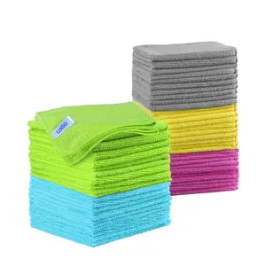 Wholesale 30x30cm 30*40cm Custom Washing Mark Dish Kitchen Cloth Towel Car Microfiber Cleaning Cloth