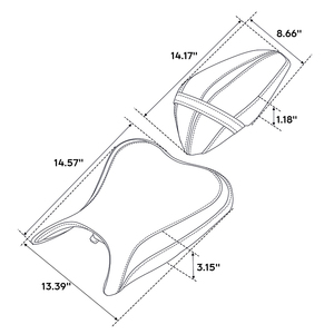 RX05-07-<span class=keywords><strong>GN</strong></span> C.C. Siège passager conducteur et passager RIDER pour Kawasaki Ninja <span class=keywords><strong>400</strong></span> 2018-2023 - Product Image 5