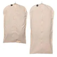 % 100% biyolojik olarak parçalanabilir organik doğal nefes toptan ucuz beyaz kanvas pamuklu kadın takım elbise giysi kılıfı çanta
