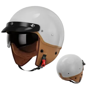 SD <span class=keywords><strong>ABS</strong></span> レトロバイク用ヘルメット、メンズハーフフェイスプロテクション、大人用クラッシュヘルメット - Product Image 4