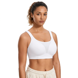 Bare Feeling Simple Halter Sports <b>Bra</b> Seamless Breathable Lightweight Floral Printed Front Crisscross Straps Compression High - Product Image 3