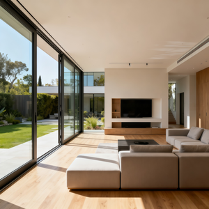 Conception de salon, salle à manger et cuisine en ouverture pour recevoir dans une villa moderne - Product Image 3