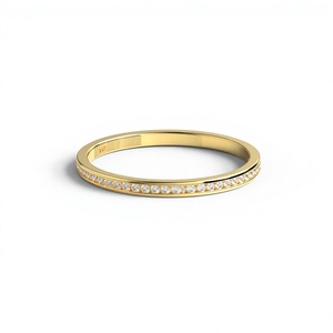 แหวนเพชรทรงกลมเจียระไนแบบบริลเลียนท์เคลือบทอง 18K 14K สไตล์มินิมอล แหวนนิรันดร์แบบคลาสสิกสำหรับงานหมั้นและงานแต่งงาน - Product Image 2
