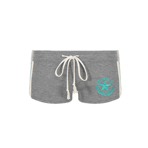 Shorts en tricot à imprimé lettres et blocs de couleur pour femme, taille basse, avec cordon de serrage, style sportif décontracté, pour l'été - Product Image 6