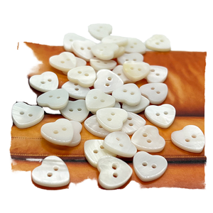 Botones de Concha Natural Pulidos con Forma de Corazón y Decoración de Cuentas, 2 Agujeros, Accesorios de Costura para Camisetas y Pantalones Cortos - Product Image 3