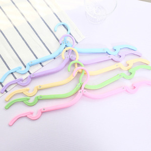 Portable Folding Clothes Hanger Multifunctional Travel Home Use Hook Type Drying Rack Rectangle Shape Colorful Design - Product Image 3