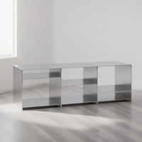 Meuble modulaire en acier inoxydable, style industriel, texture brossée minimaliste, table de rangement, table de chevet, table basse, combinaison libre