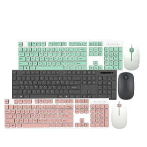 YS125 उच्च गुणवत्ता वाला माउस कीबोर्ड ऑफिस डेस्कटॉप 2.4g प्यारा रंगीन वायरलेस कीबोर्ड और माउस कॉम्बो एर्गोनोमिक कीबोर्ड और माउस