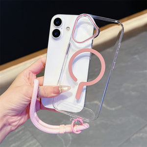 Coque de téléphone portable magnétique transparente antichoc en cristal pour iPhone 17 Pro Max 17 Air 16 15 14 13 12 avec cordon - Product Image 3