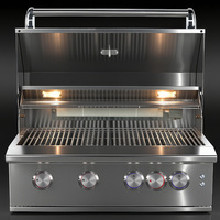 Barbecue de luxe haut de gamme encastrable en acier inoxydable 304 pour extérieur, jardin, cour, fête, gaz GPL/GN, 4 brûleurs