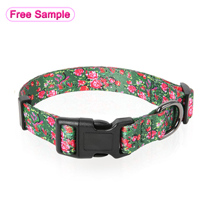Quick Release Floral Polyester Buckle Adjustable Soft <strong>Custom</strong> Luxury <strong>Dog</strong> <strong>Collar</strong> with Ribbons for <strong>Dogs</strong>-Free Sample - Product Image 1