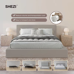 SHEZI di lusso <span class=keywords><strong>letto</strong></span> Queen Size moderna vendita calda su misura <span class=keywords><strong>letto</strong></span> <span class=keywords><strong>matrimoniale</strong></span> morbido imbottito testiera di alta qualità in <span class=keywords><strong>legno</strong></span> massiccio per - Product Image 5
