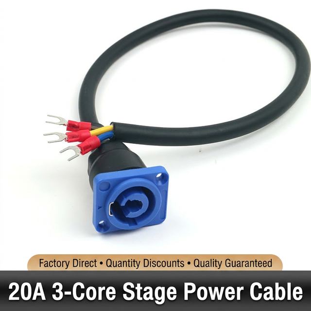 JINSANHU Universal LED Screen Lighting Power Cord Aviation Head Three-Core Input 20A Large Stage Socket Cables Product