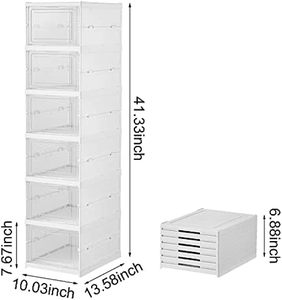 Clear Rectangle Foldable Eco-Friendly PP Custom Plastic Shoe <b>Storage</b> <b>Box</b> with 10-20L Capacity - Product Image 2