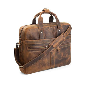 Sac messager en cuir marron de qualité supérieure pour hommes, sac de bureau pour hommes, compartiment rembourré pour ordinateur portable avec sangle réglable - Product Image 1