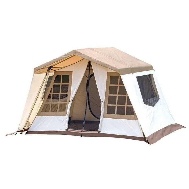 CMARMOL Hochwertige Familien Flex Bogen Zelt Baumwolle Leinwand Zelte Camping im Freien wasserdicht Luxus Zelt