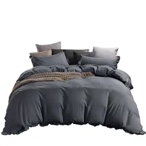 Goede Prijs Slaapkamer 3 Pieces Geverfd Amerikaanse Comfortabele Beddengoed King Size Dekbedovertrek Set Bed Spread Sheet Beddengoed Set