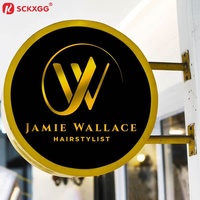 Boîte à lumière ronde personnalisée avec lettres blanches sur fond rouge pour bar, brasserie, pub, montage mural LED