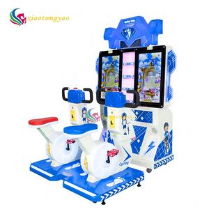 Máquina de Juego de Bicicletas Operada con Monedas XTY, Metálica, 200W, 110V/220V, Juego Electrónico Dinámico de Carreras de Autos para Niños - Product Image 3