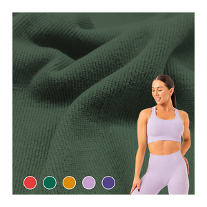 Tela <span class=keywords><strong>de</strong></span> Punto Acanalado <span class=keywords><strong>de</strong></span> Algodón y Elastano Teñida Lisa, 95% Algodón 5% Elastano, Tejido Acanalado 2x2 en Venta - Product Image 1