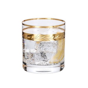 Czech Lead-Free Crystal Whiskey Glass Gold Trim Cocktail Party Beverage Glass Superior Quality Gift - Product Image 1