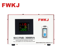 Régulateur de tension automatique (AVR) monophasé SVC en cuivre rouge 3k avec écran LCD 50Hz