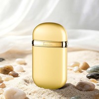 Mini briquet rond rechargeable coupe-vent à flamme rouge avec briquet à gaz butane gonflable