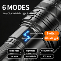 Lampe torche super lumineuse rechargeable, étanche IPX6, zoomable, multifonctionnelle, en alliage d'aluminium, lampe torche tactique LED pour extérieur