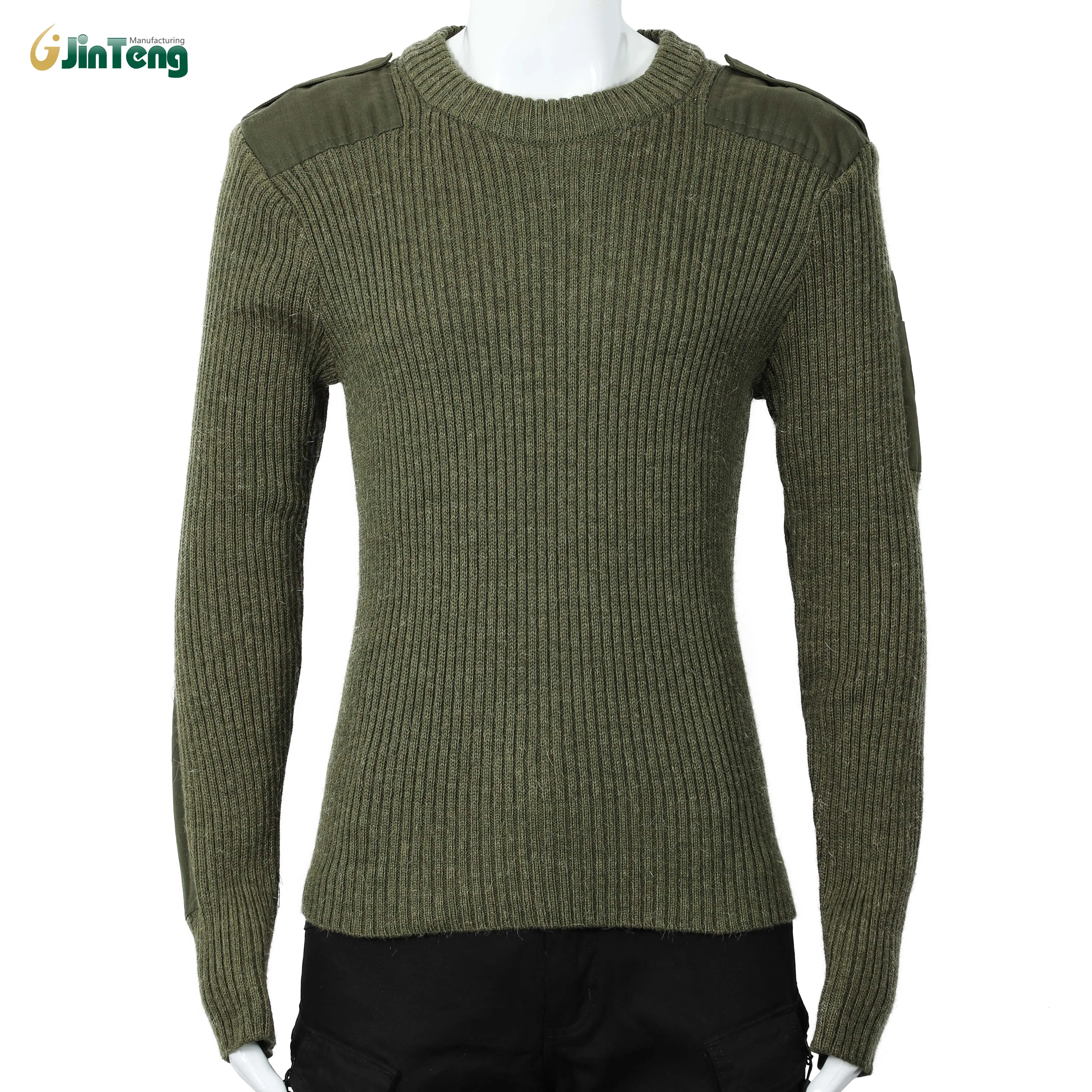 Combat Tactical Tactical Green Men Pullover Wool Custom Sweater