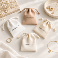 Pochettes de luxe portables en tissu doux Greenite JP-002 avec cordon de serrage pour bijoux (boucles d'oreilles, colliers, bracelets) – Personnalisables avec votre logo