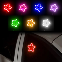 Letrero de Neón LED con Forma de Estrella, Estilo JDM Universal, Colorido, Romántico, para Decoración de Autos
