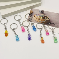 Porte-clés tortue en acrylique lumineux multicolore, breloque de sac, pendentif souvenir, mini bibelots, petits animaux marins, tortue