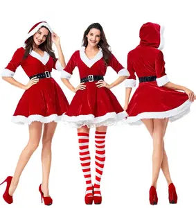 Xmas Adults Matching Socks Velvet Hoodie Christmas Angel Fancy Dress Costumes Cosplay