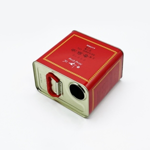 Échantillon gratuit de boîtes en métal rectangulaires de 2 litres pour le stockage d'huile d'olive - Product Image 3