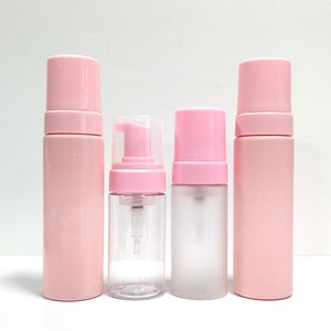 100ml clear Frosted Empty 150ml Plastic PET Foam Dispenser <b>Bottle</b> with <b>pink</b> Pump Caps - Product Image 4
