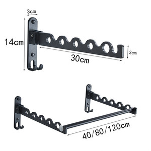 Séchoir à linge pliable en alliage d'aluminium sans perçage, pour balcon, usage domestique et hôtelier, intérieur, dissimulé, à barre unique - Product Image 1