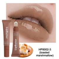 Huile à lèvres végane en tube souple 15 ml, étiquette privée, imperméable, hydratante, brillant à lèvres, baume à lèvres au beurre de karité, vente en gros