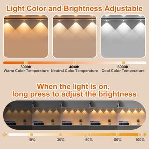 Luz Nocturna LED Recargable por USB con Sensor de Movimiento PIR, Inalámbrica, Magnética, para Debajo del Armario, Tipo Ojo de Gato, para Cocina - Product Image 5