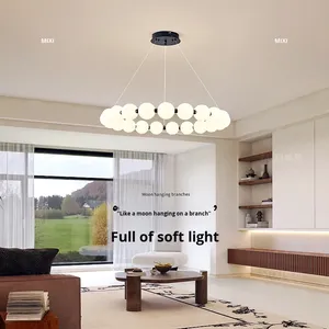 Candelabro francés de estilo crema de alta gama, accesorios de iluminación de frijol mágico Vintage <span class=keywords><strong>para</strong></span> <span class=keywords><strong>sala</strong></span> de estar, dormitorio, <span class=keywords><strong>comedor</strong></span>, luz colgante - Product Image 2