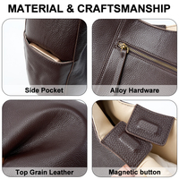Top Grain Cuir Grand Sac Hobo Épaule Croissant pour Ordinateur Portable pour Trajets et Week-end