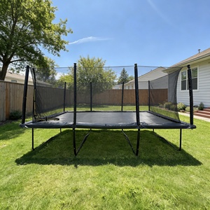 ترامبولين مستطيل للأطفال مقاس 13×18 قدم للاستخدام الخارجي في الحدائق والمتنزهات مع شبكة أمان - Product Image 1