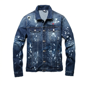 Chaqueta de Mezclilla Negra Casual para Hombre, Tejida 100% Algodón, con Logotipo Personalizado, Tallas Grandes, Venta al Por Mayor, Invierno - Product Image 1