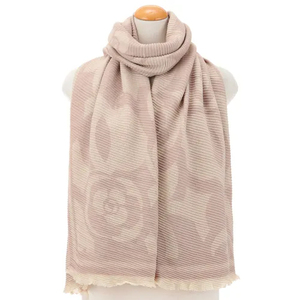 Bufanda de poliéster gruesa de invierno, con diseño floral de hojas entrelazadas y logotipo personalizado, para mujer. - Product Image 5