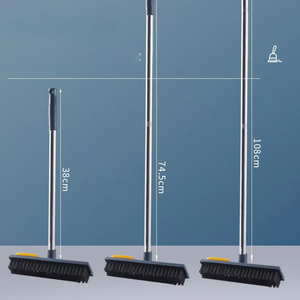 TX11 Brosse de sol à poils rigides 2 en 1 Brosse à gratter Brosse de pont pour salle de bain Cuisine Carrelage Brosse à récurer avec long manche - Product Image 3