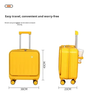 Unisex 18-20 Inch ABS+PC Ultra-Light Carry-On Luggage Suitcase with Lock USB Interface Front Opening Dry Wet Separation <strong>Trolley</strong> - Product Image 4