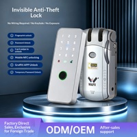Serrure de porte intelligente invisible sans clé WAFU avec télécommande à code, en alliage de zinc, ignifuge, pour entrée multi-portes, design anti-graffiti