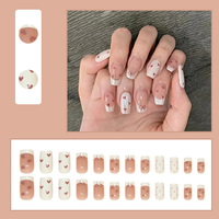 Vente en gros usine de faux ongles à presser de haute qualité, couvrance totale, 24 pièces, styles variés, en boîte, designs personnalisés pris en charge