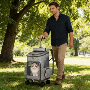 Mochila Transpirable con Ruedas para Mascotas, Aprobada por Aerolíneas, para Perros y Gatos Pequeños - Product Image 6